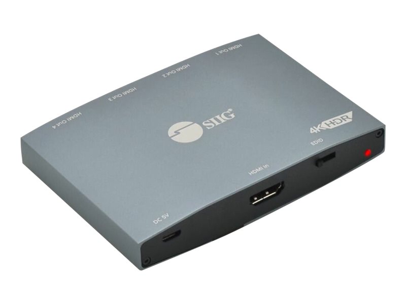 SIIG 1x4 HDMI 2.0 4K HDR Splitter with EDID