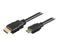 MicroConnect Mini HDMI han -> HDMI han 1 m Sort