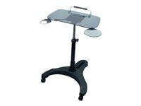 Ergoguys Mobile Adjustable Laptop Desk with Glass Top Cart for notebook tempered glass 