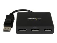 StarTech.com 3-Port Multi Monitor Adapter, DisplayPort 1.2 MST Hub, Dual 4K 30Hz & 1x 1080p, Video Splitter for Extended Desk