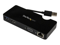 StarTech.com Mini station d¿accueil / Mini-Dock USB 3.0 universelle pour PC portable - Réplicateur de ports HDMI ou VGA, GbE, USB 3.0