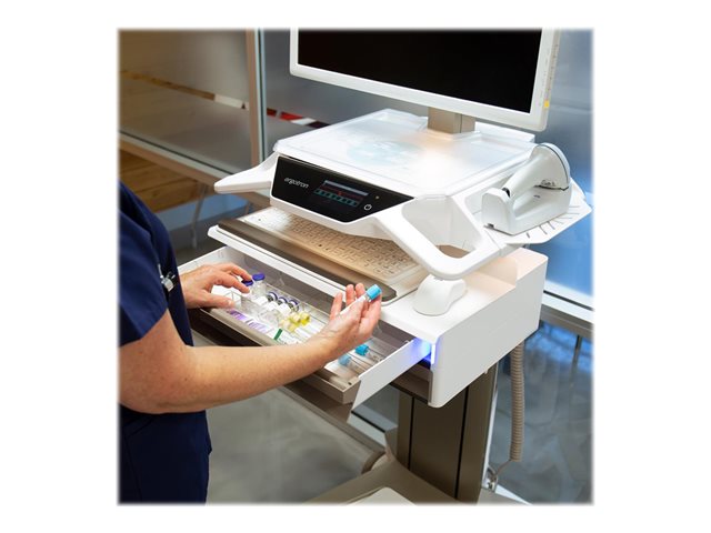 Ergotron CareFit Pro vozík - Electric Lift - pro LCD displej / klávesnice / myš / CPU - bílá, teplá šedá - kompatibilní s TAA – foto 14