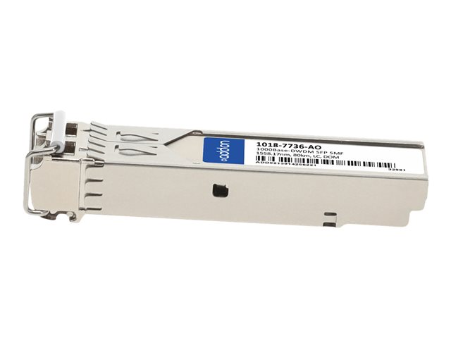 AddOn - Module transmetteur SFP (mini-GBIC) (equivalent a : Optelian 1018-7736) - 1GbE - 1000Base-DWDM - mode unique LC - jusqu'a 80 km - 1558.17 nm - Conformite TAA