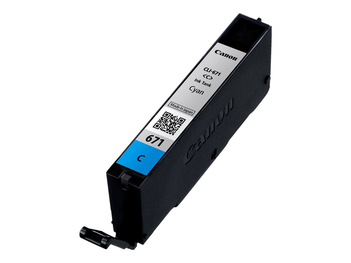 Canon CLI-671C cyan original ink Product shot Right-angle 79850