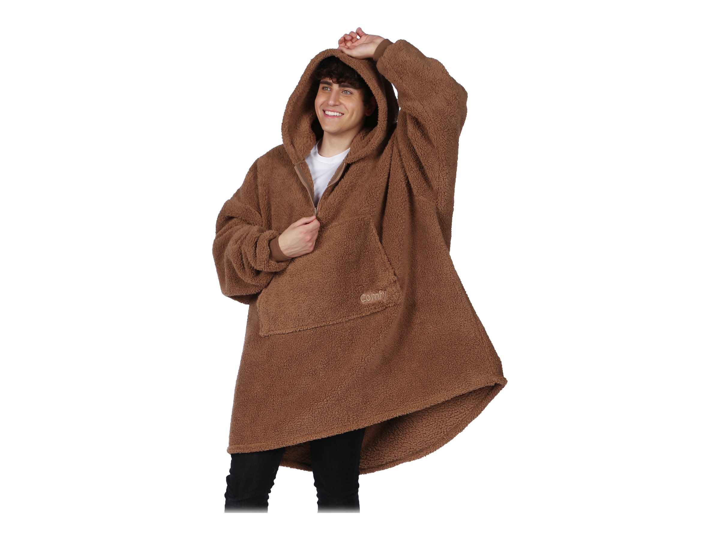 The Comfy Teddy Bear Quarter-Zip Wearable Blanket