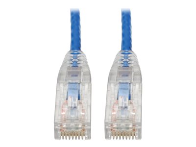 Tripp Lite Cat6 Gigabit Snagless Molded Slim UTP Patch Cable RJ45 Blue 8in