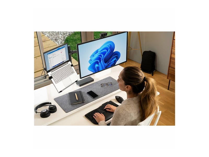 Kensington Pro Fit Ergo MY630 EQ Mouse Verticale Bluetooth Ricaricabile – 55% Plastica Riciclata, Batteria 4 Mesi, Ricevitore USB-A