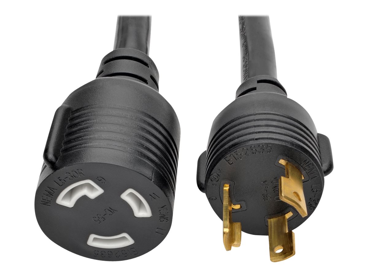 Tripp Lite Heavy-Duty Power Extension Cord, 30A, 10 AWG (NEMA L5-30P to NEMA L5-30R), Locking Connectors, 6 ft.