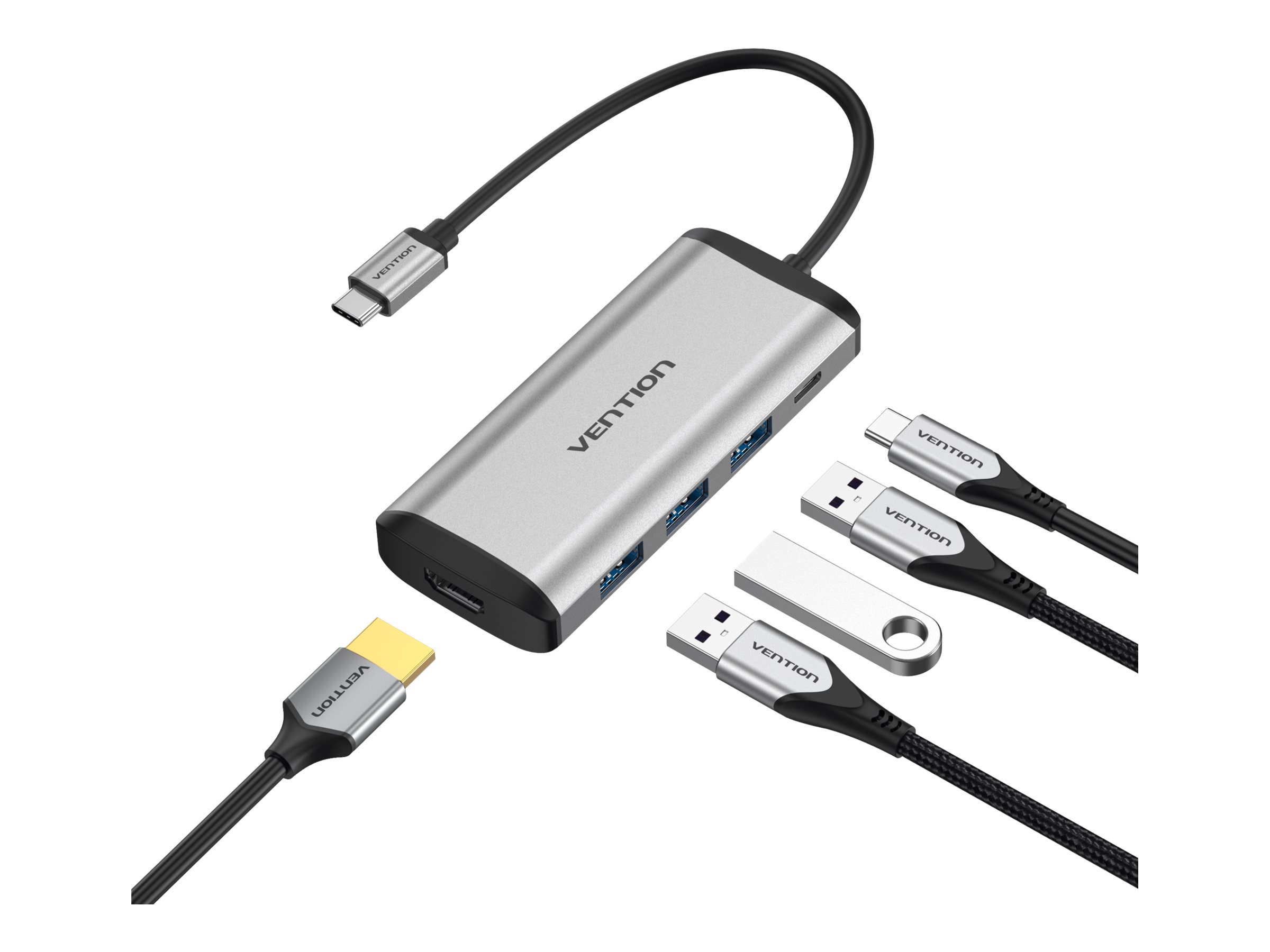 Vention docking station USB-C / USB 3.0 Product shot Multi-angle 79100