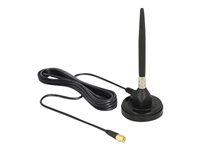 Delock GSM Antenna SMA plug 3 dBi fixed omnidirectional with magnetic base and connection cable (RG-174, 3 m) outdoor black