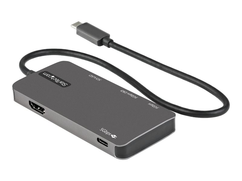 Adaptateur Multiport USB-C - Mini Dock USB-C avec HDMI 4K, 3x USB 3.0 Hub,  SD/SDHC, GbE, 60W PD 3.0 Pass-Through - Station d'Accueil USB-C pour PC
