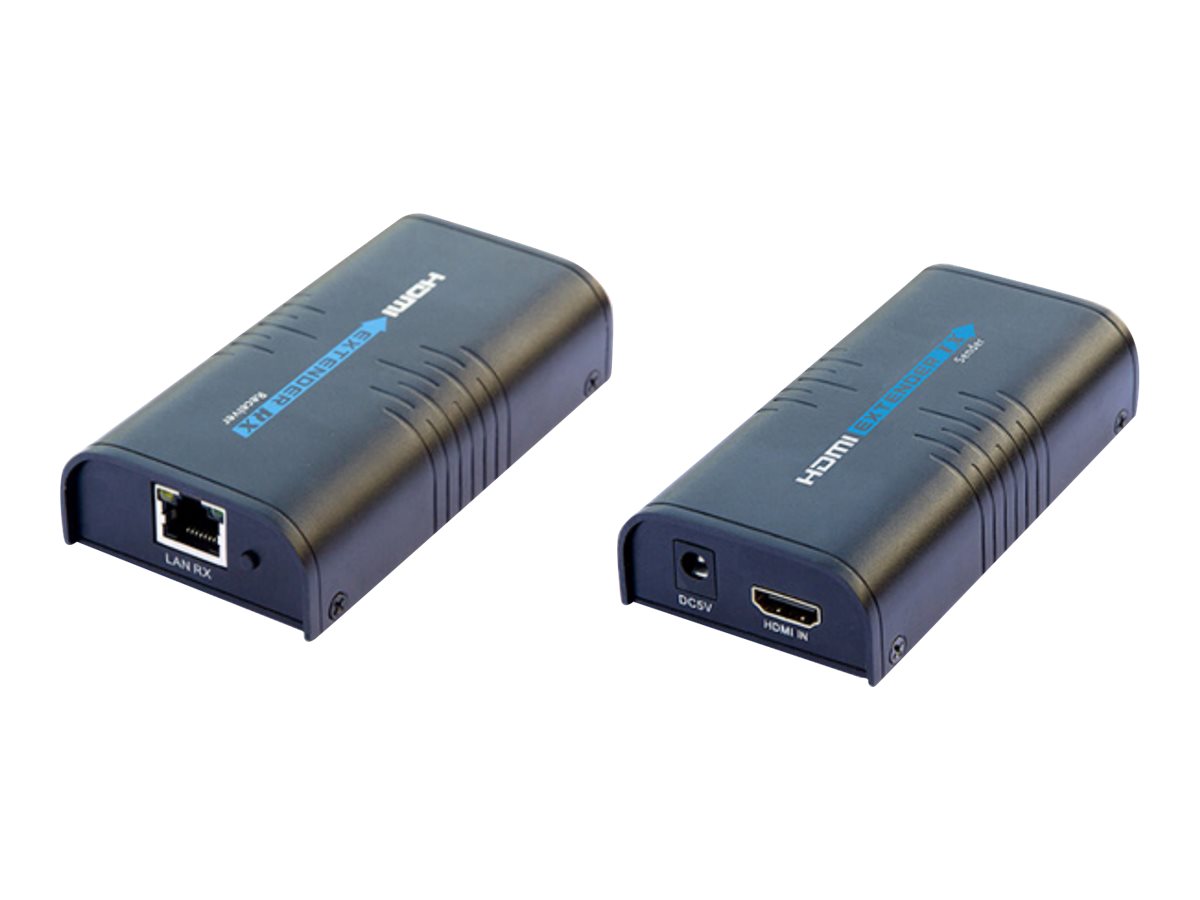 Lenkeng HDMIC373 transmitter and receiver video/audio extender Product shot Right-angle 79850