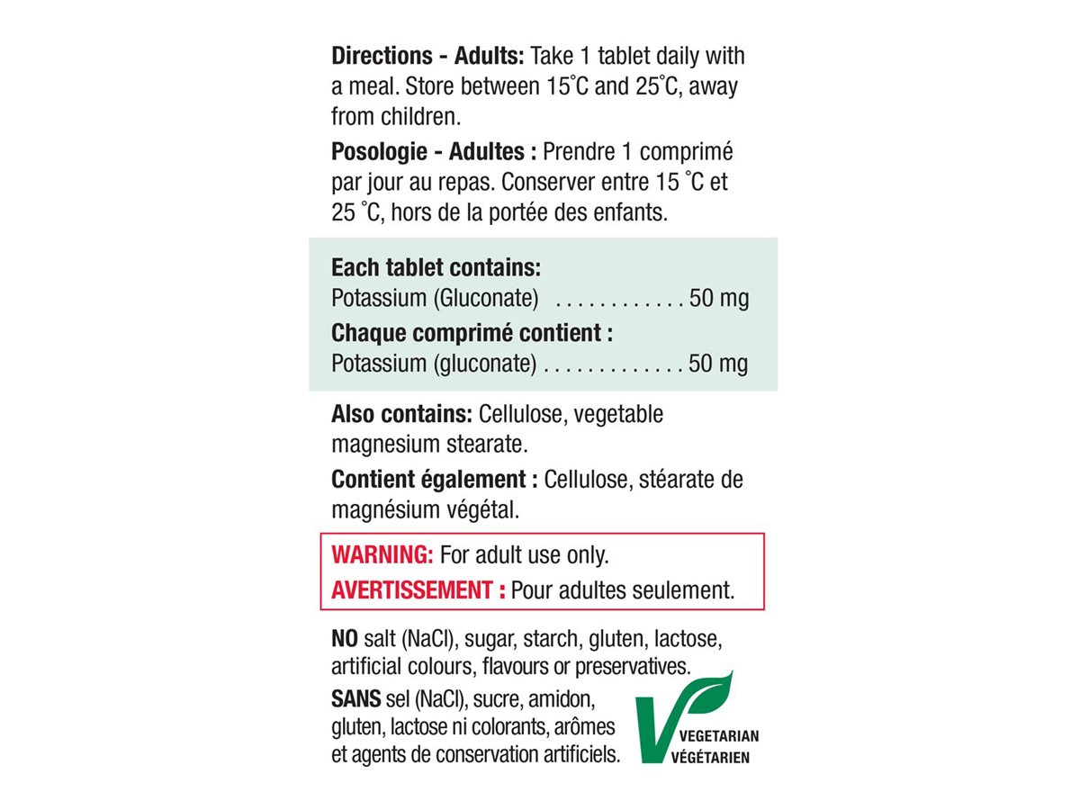 Jamieson Potassium 50 mg - 100's