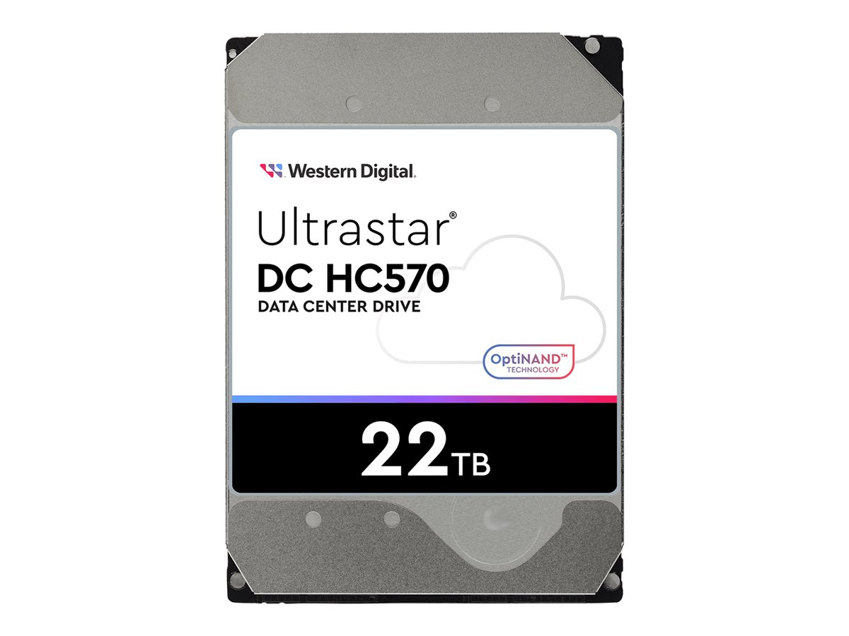 WD Ultrastar DC HC570 WUH722222ALE6L4 hard drive 22 TB SATA Product shot Front 79800