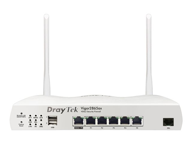 Image of Draytek Vigor 2865ax - wireless router - DSL modem - Wi-Fi 6 - desktop, wall-mountable