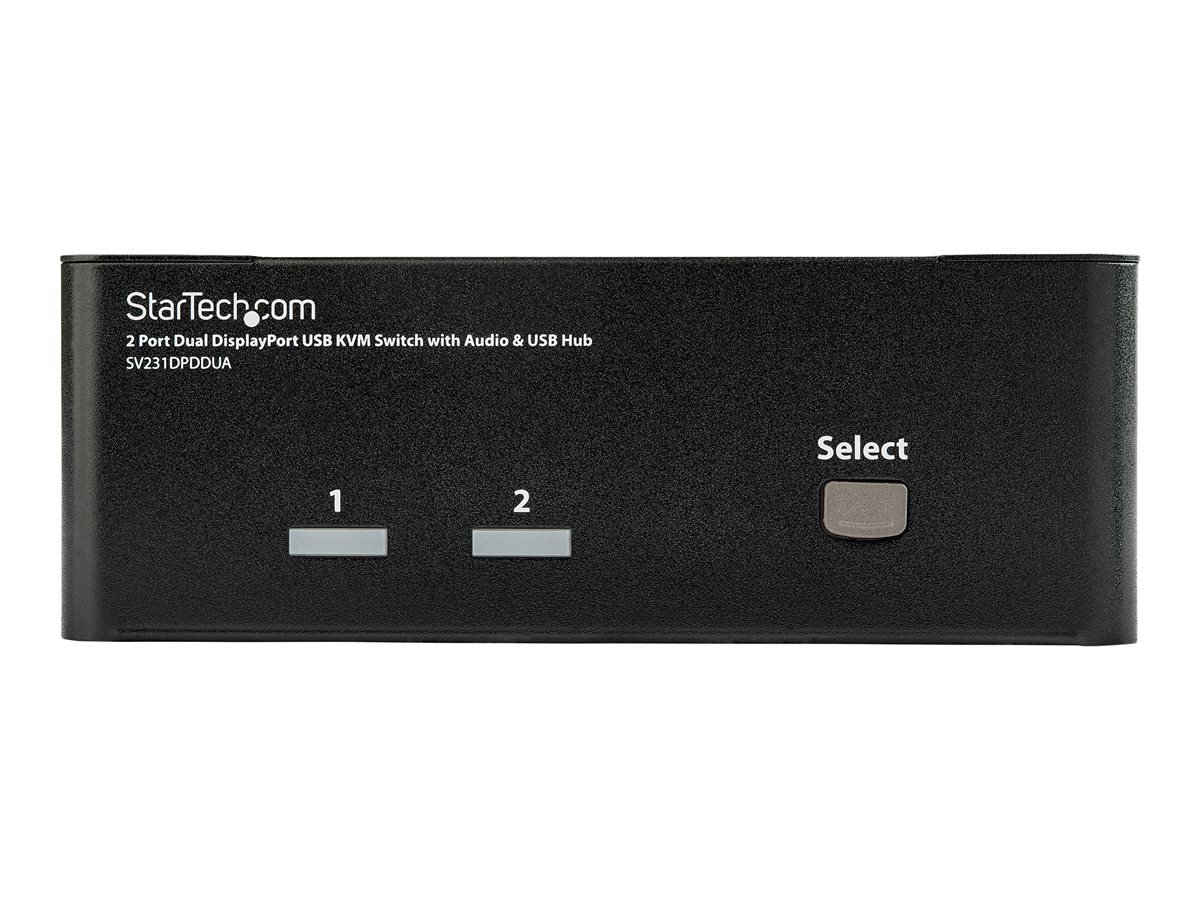 StarTech.com Dual Monitor DisplayPort KVM Switch - 2 Port - USB 2.0 Hub - Audio and Microphone - DP KVM Switch (SV231DPDDUA) - přepínač KVM / audio - 2 porty – foto 2