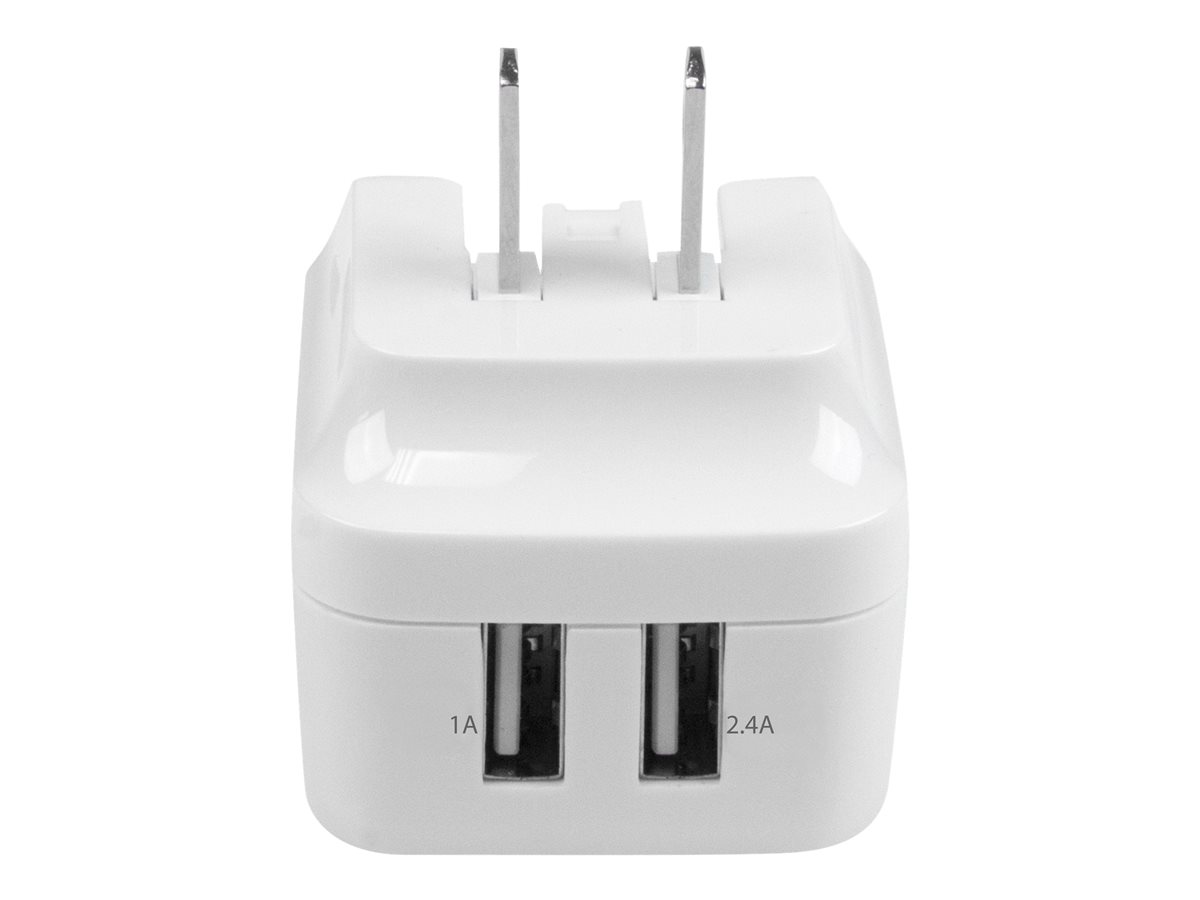 StarTech.com Dual Port USB Wall Charger 17W/3.4A - Travel Charger 110V/220V síťový adaptér - USB - 17 Watt – foto 4