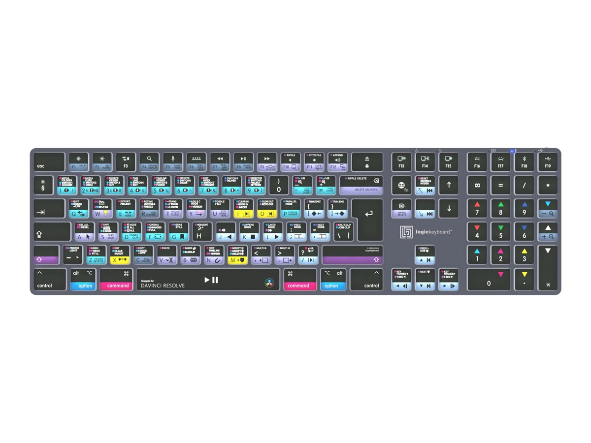 Logickeyboard DaVinci Resolve TITAN - keyboard - Mac - QWERTY - UK - titanium grey Input Device