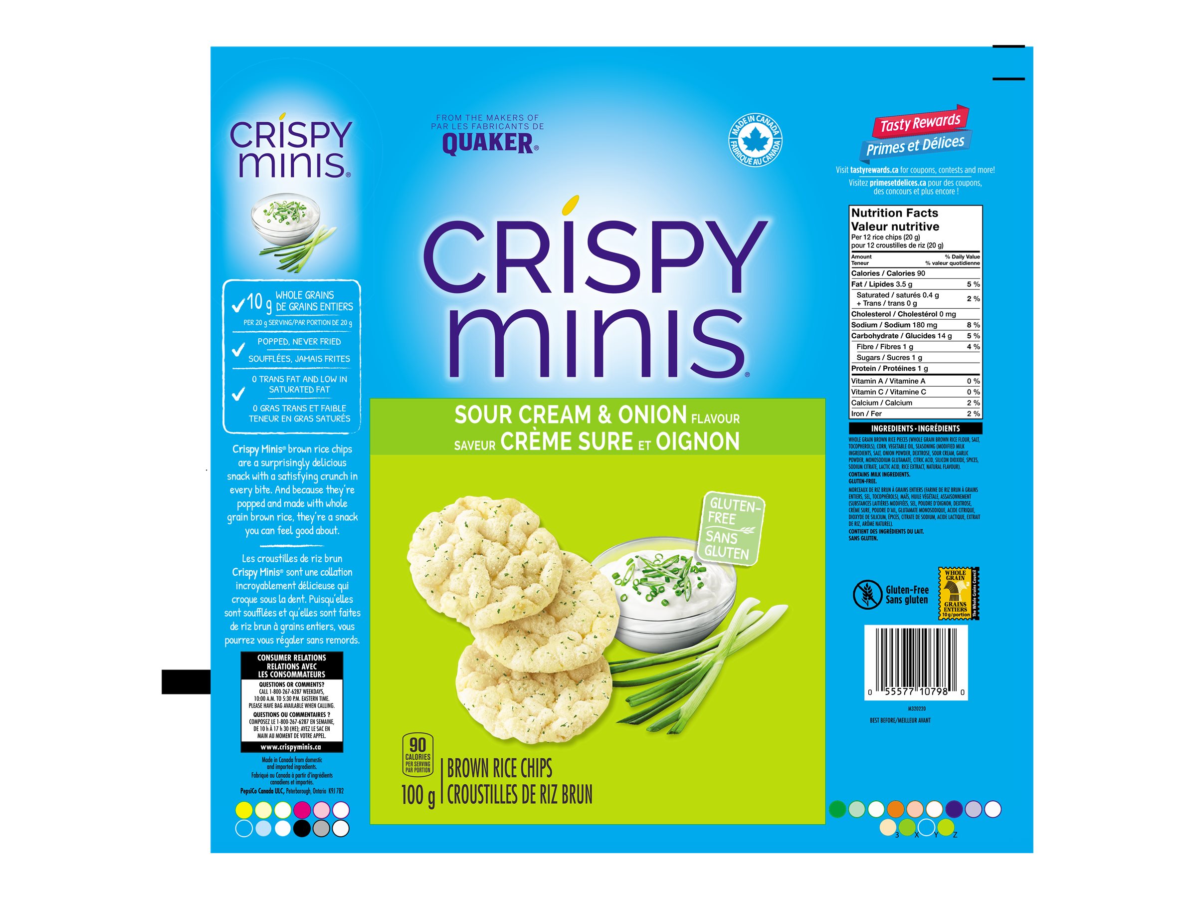 QUAKER CRISPY MINIS SOUR CRM 100G