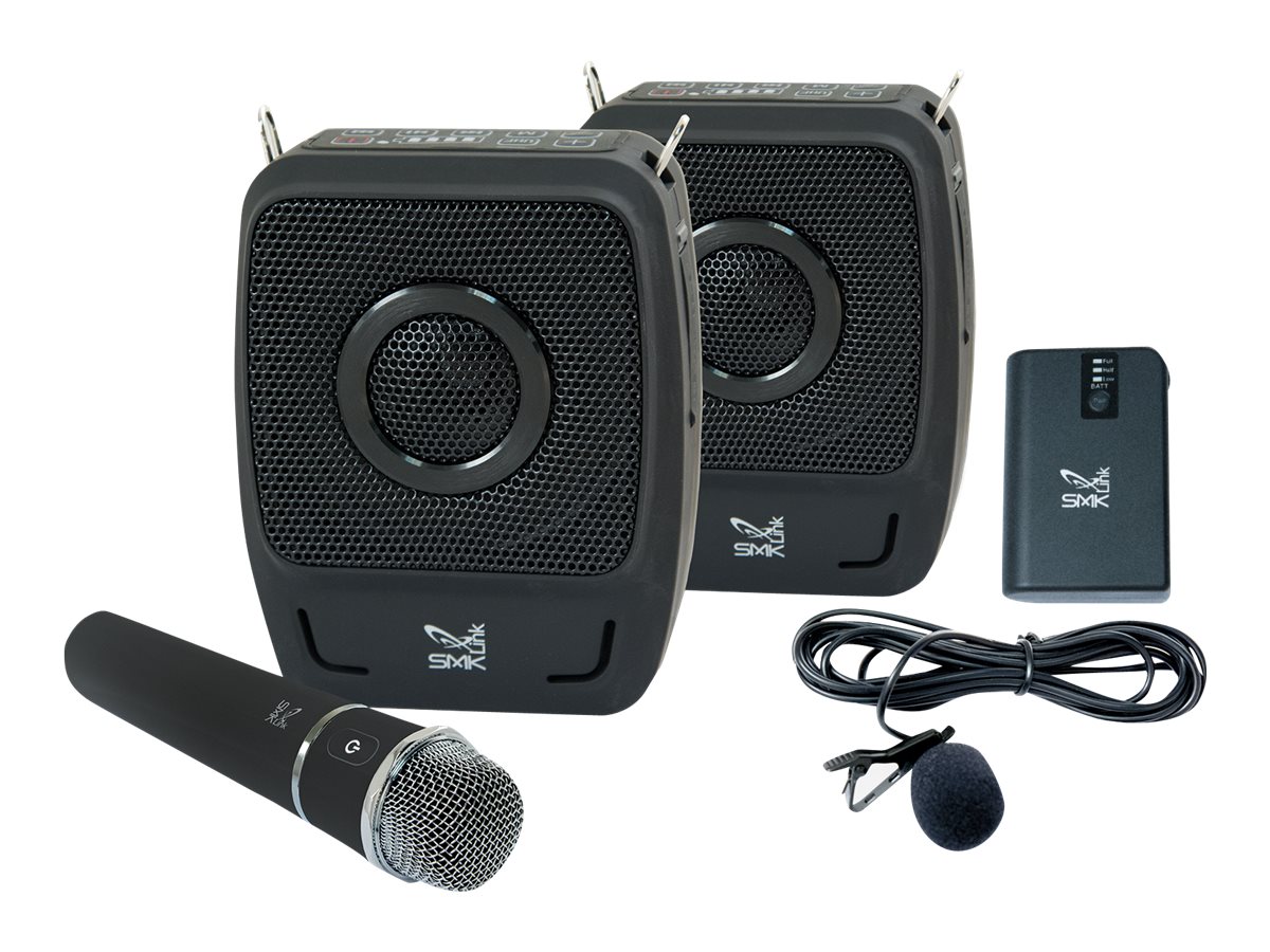 SMK-Link GoSpeak! Duet Wireless Portable PA System with Wireless Microphones (VP3450) - speakers - for PA system - wire…