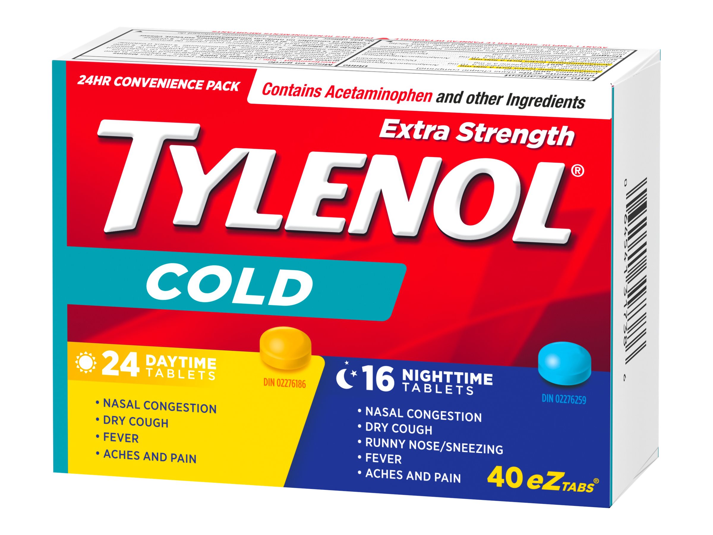 Tylenol* Cold Daytime & Nighttime Eztabs - Extra Strength - 40s