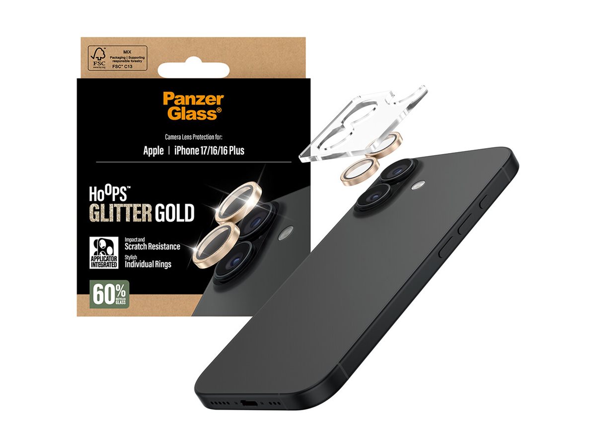PanzerGlass Hoops Apple iPhone 17/16/16 Plus třpytivě zlaté – foto 3