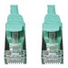 Eaton Tripp Lite Series Cat6a 10G Snagless Shielded Slim STP Ethernet Cable (RJ45 M/M), PoE, Aqua, 3 ft. (0.9 m)