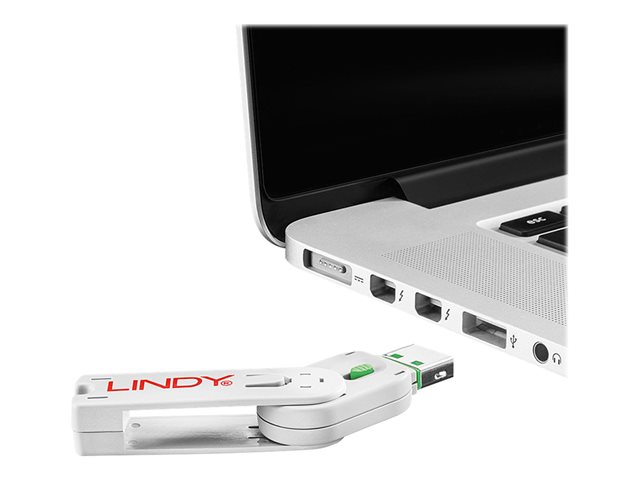 Clé USB et 4 bloqueurs de ports USB, Vert