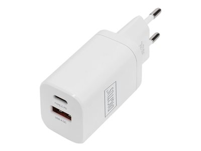 DIGITUS Ladegerät 30W 2 Port 1x USB-A 1x USB-C weiß - DA-10062