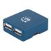 USB-A 4-Port Micro Hub, 4x USB-A Ports, Blue, 480 