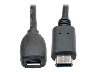 Tripp Lite 6 Inch USB 2.0 Hi-Speed Adapter Cable USB Type-C USB-C to USB Micro-B M/F 6"