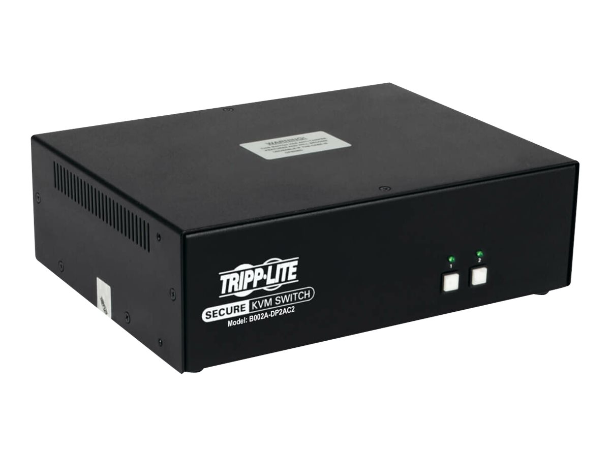 Tripp Lite Secure KVM Switch 2-Port Dual-Monitor DisplayPort 4K NIAP CAC - KVM / audio / USB switch - 2 ports...