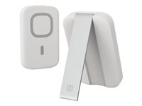 [U] Portable  (4000mAH) Pack w/KS for iPhones 12,13,14- White Powerbank 4000mAh Hvid