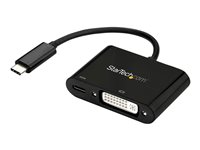 StarTech.com USB C to DVI Adapter Power Delivery, 1080p USB Type-C to DVI-D Single Link Video Display Converter Charging, 60W PD Pass-Through, Thunderbolt 3 Compatible, Black - USB-C Display Adapter (CDP2DVIUCP) Ekstern videoadapter