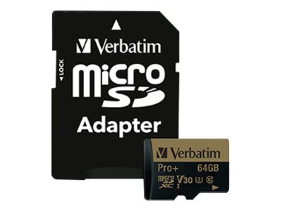 Verbatim PRO+ - Flash memory card (microSDXC to SD adapter included)
