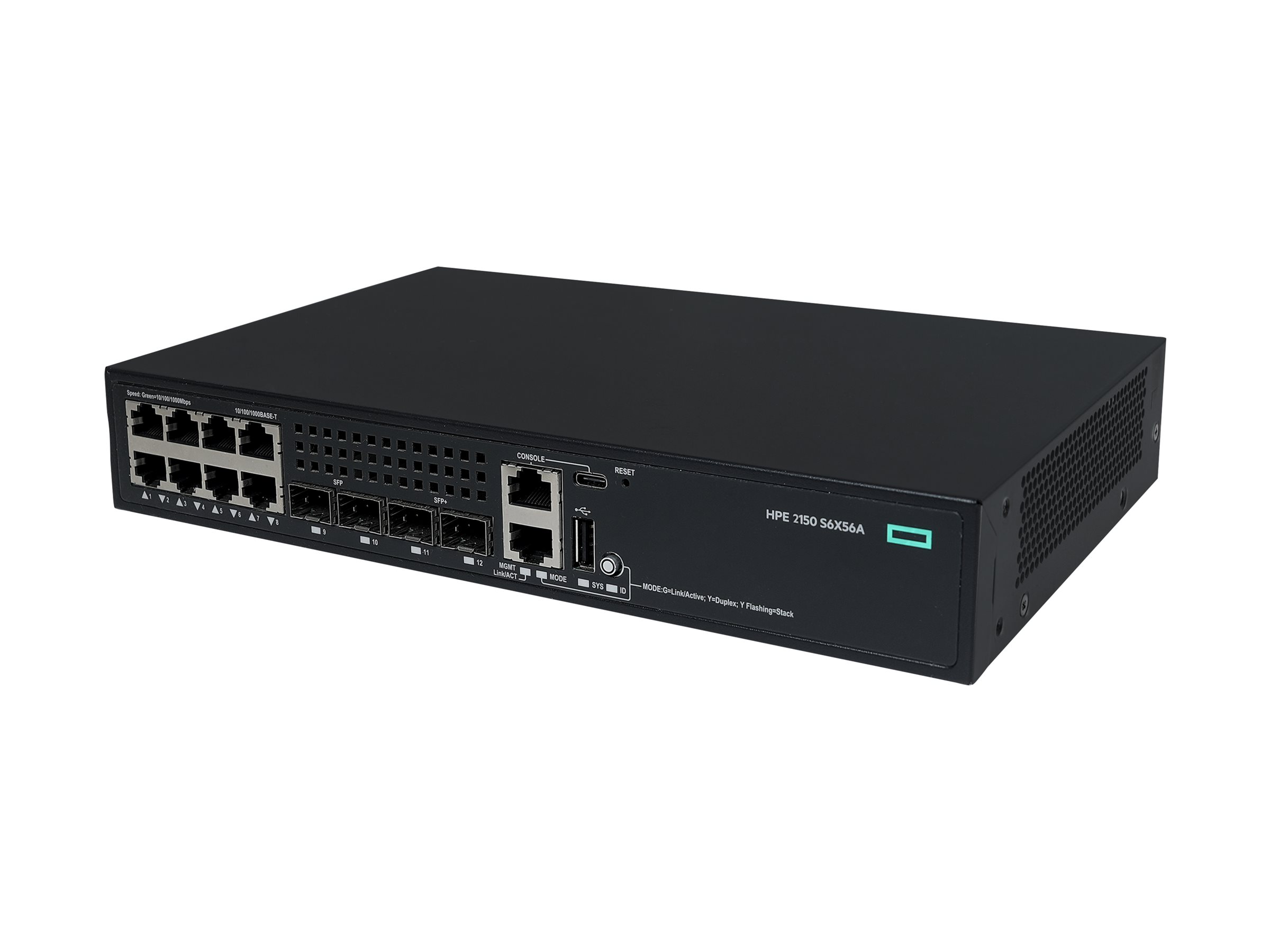 HPE Networking Comware 5150L 8p 10M/100M/1G 2p SFP 1G 2p SFP+ 1G/10G Switch switch 8 ports Product shot Back 79000