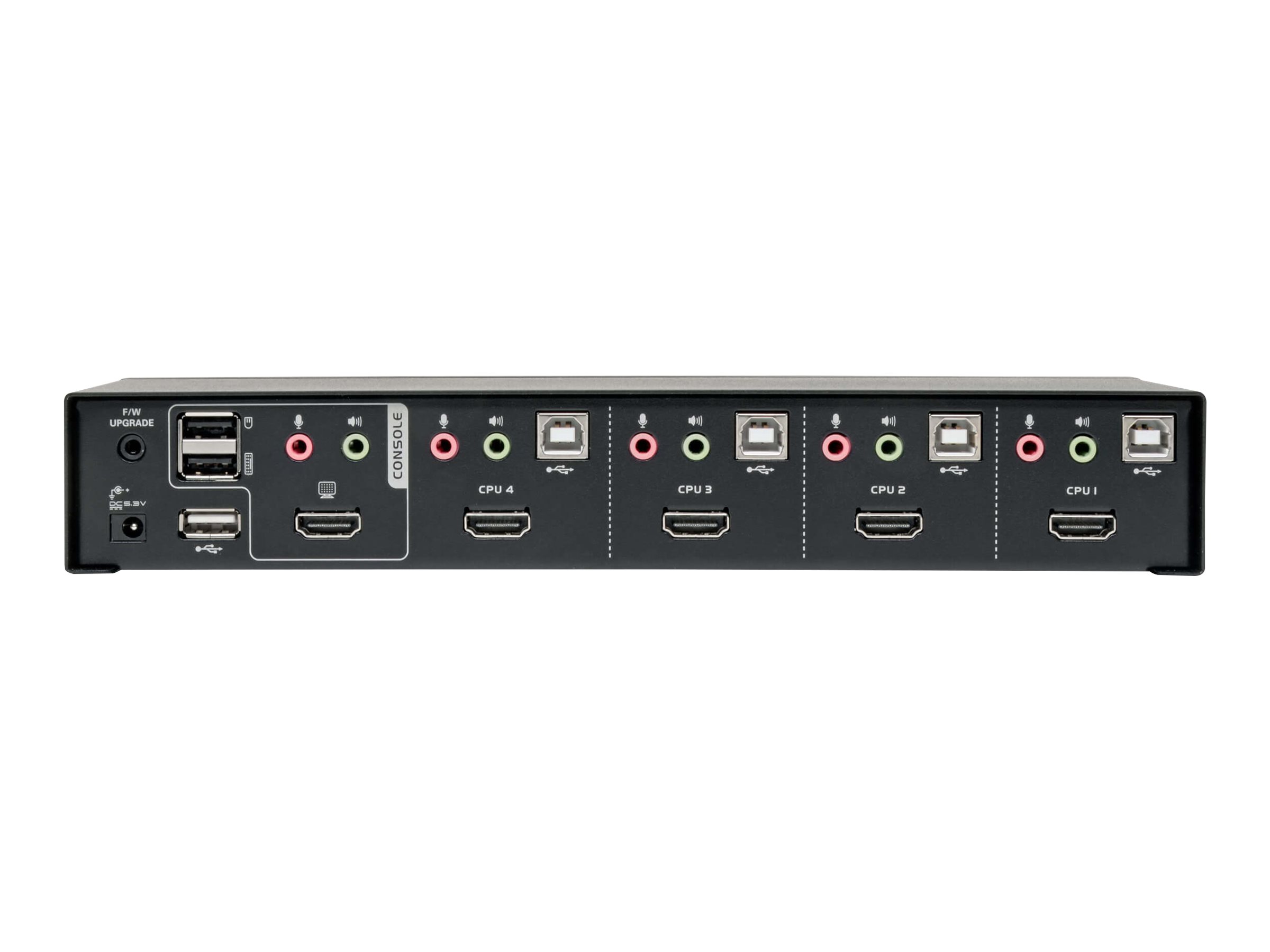 Lite 4-Port HDMI/USB KVM Switch with Audio/Video and Peripheral Sharing | www.shidirect.com