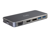 C2G USB C Docking Station - Dual Monitor Docking Station with 4K HDMI, DP, and VGA - Power Delivery up to 100W