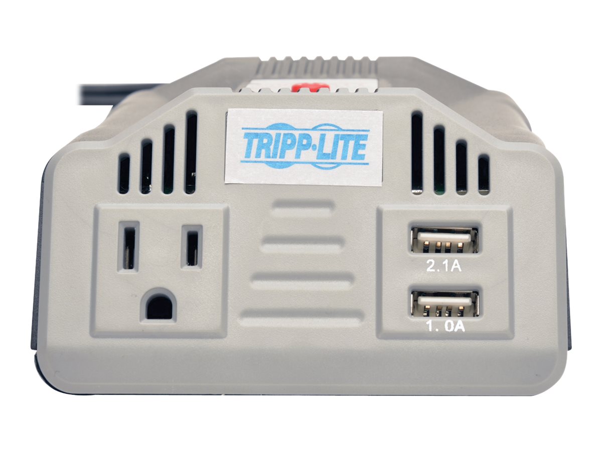 Tripp Lite Ultra-Compact Car Inverter 200W 12V DC to 120V AC 2 USB Charging  Ports 1 Outlet