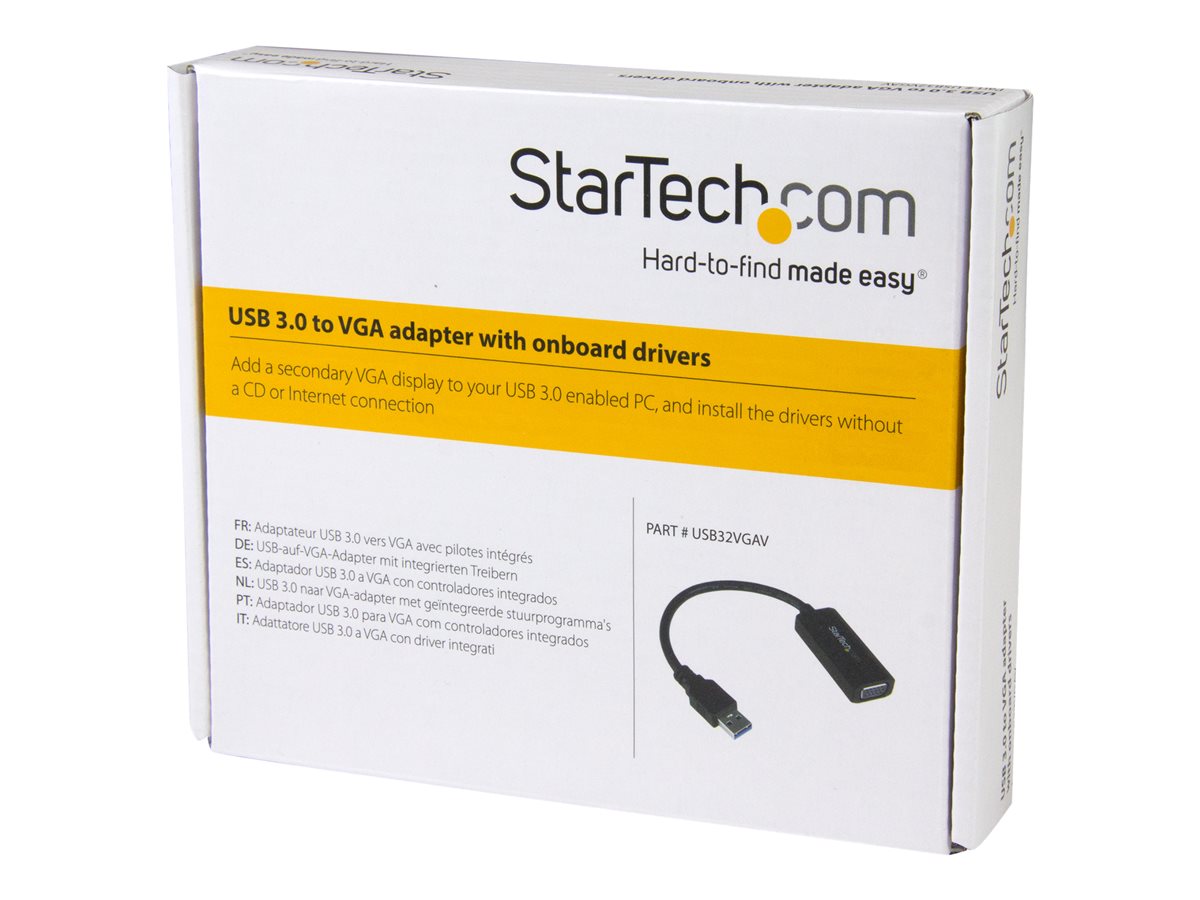 StarTech.com USB 3.0 to VGA Display Adapter 1920x1200, On-Board Driver Installation, Video Converter with External Graphics Card - Windows (USB32VGAV) - Adaptér USB/VGA - USB typ A do HD-15 (VGA) - 19.5 m – foto 3