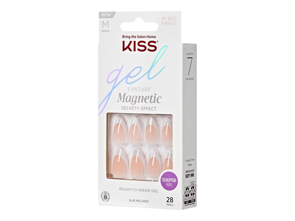 Kiss gel FANTASY Magnetic Sculpted Nail Set - Medium - Almond - North Coast - 28's