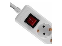 Multiprise 3 prises Schuko avec interrupteur, blanc