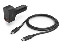 Hama Essential Line Bilstrømsadapter 65Watt 1xUSB-A 2.0 1xUSB-C