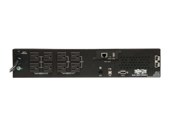Tripp Lite UPS Smart 1500VA 1350W Rackmount AVR 120V Pure Sine Wave USB DB9 Preinstalled WEBCARDLX 2URM