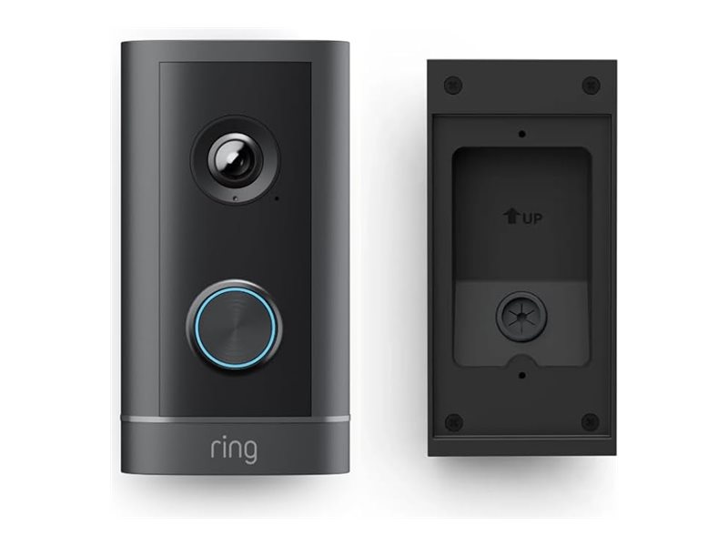 Ring Wired Video Doorbell Elite (2nd Gen), smart doorbell, retinal 4K, up to 10x enhanced zoom, power over ethernet, remote gate access, 30-day free trial of Ring Subscription Plan, 802.11a/b/g/n/ac/ax, deep silver