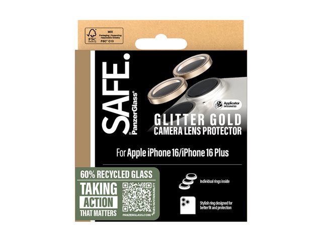 PanzerGlass SAFE Camera Apple iPhone 16/16 Plus třpytivě zlaté HoOps – foto 4