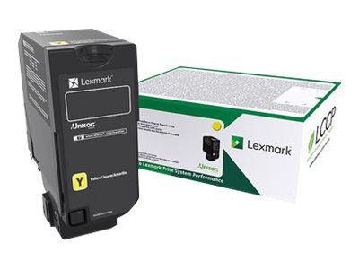 Lexmark yellow original toner cartridge LCCP Product shot Left-angle 79150