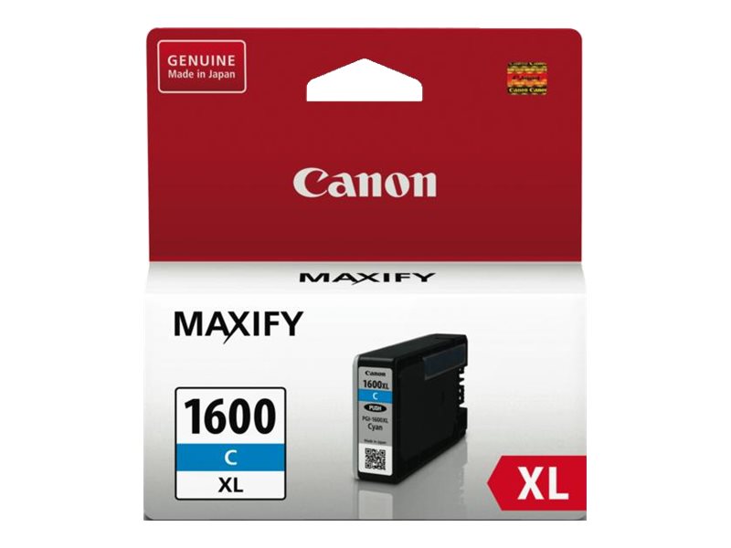 Canon PGI-1600XL C High Yield cyan original ink Package view Front 79525