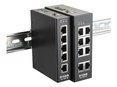 Switch / 8-Port Unmanaged Layer2 Fast Ethernet Industrial Switch, 8x 10/100Mbit/s TP (RJ-45) Port, Automatische Geschwindigkeits- und Duplexanpassung, Auto-Uplink MDI-II/-X, IEEE 802.3x Flow-Control bei Full-Duplex Betrieb, Gehäusefarbe schwarz, Wand