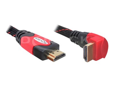 DELOCK HDMI Kabel Ethernet A -> A St/St 3.00m 90° unten 4K - 82687